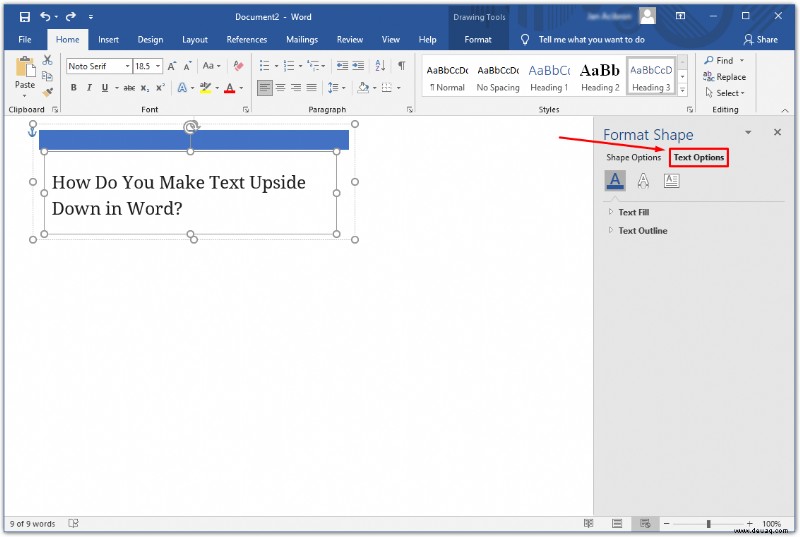 So drehen Sie Text in Word