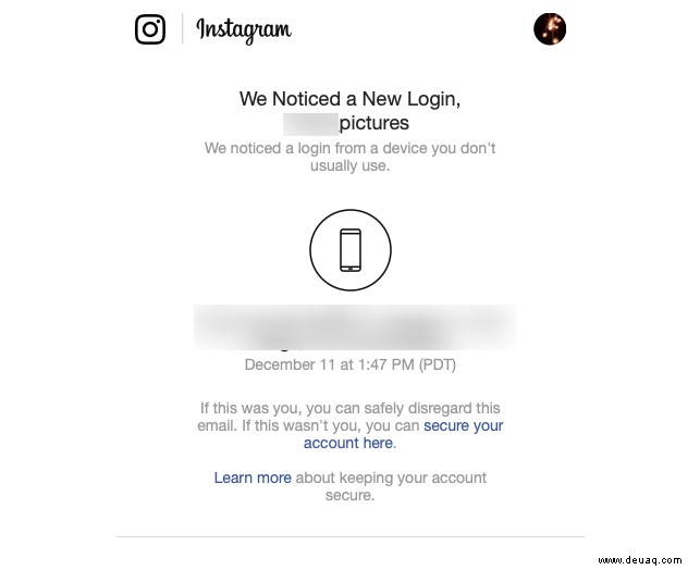 Benachrichtigt Instagram Sie, wenn sich jemand bei Ihrem Konto anmeldet?