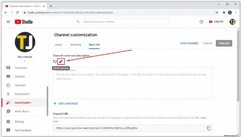 So ändern Sie den Namen eines YouTube-Kanals