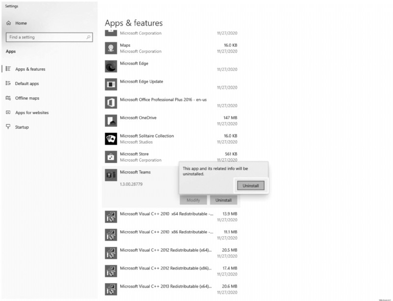 So deinstallieren Sie Microsoft Teams