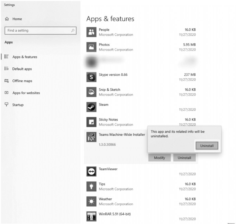 So deinstallieren Sie Microsoft Teams
