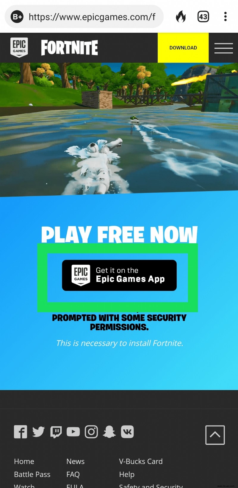 Fortnite herunterladen und auf Android spielen