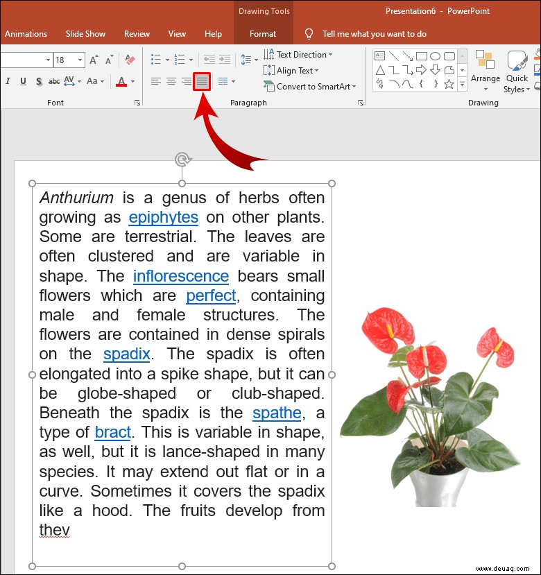 Textumbruch in PowerPoint