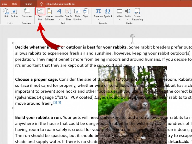 Textumbruch in PowerPoint