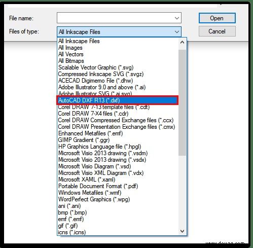 So öffnen Sie eine DXF-Datei