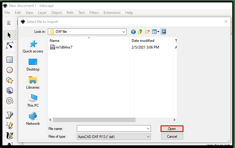 So öffnen Sie eine DXF-Datei