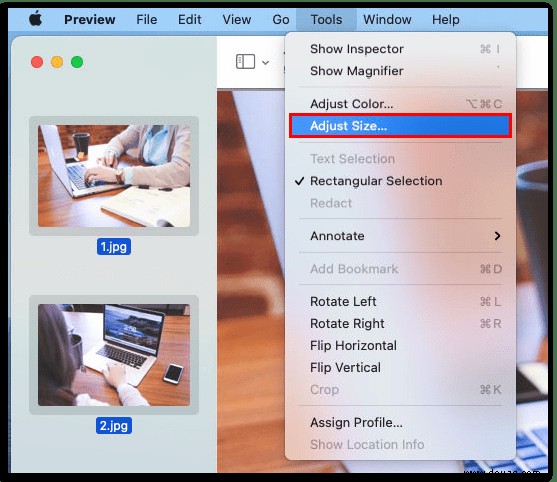 So ändern Sie die Bildgröße auf einem Mac im Stapelbetrieb