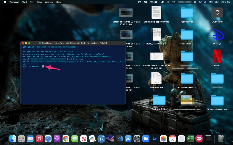 ZIP-Datei unter MacOS mit einem Passwort schützen