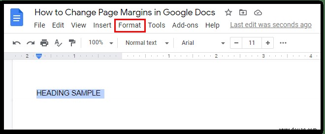 Wie man nur eine Seite im Querformat in Google Docs erstellt