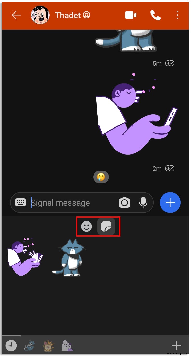 So fügen Sie Sticker zu Signal hinzu