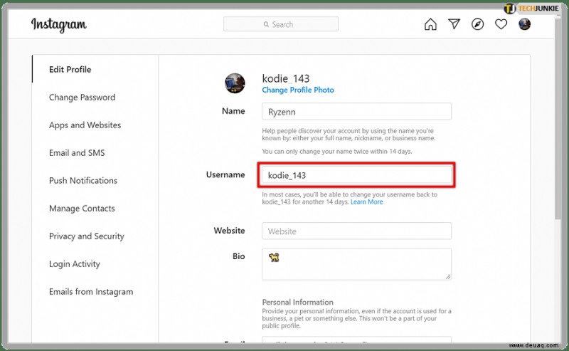 So ändern Sie Ihren Benutzernamen auf Instagram