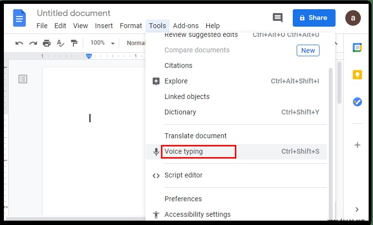 So tippen Sie mit Ihrer Stimme in Google Docs