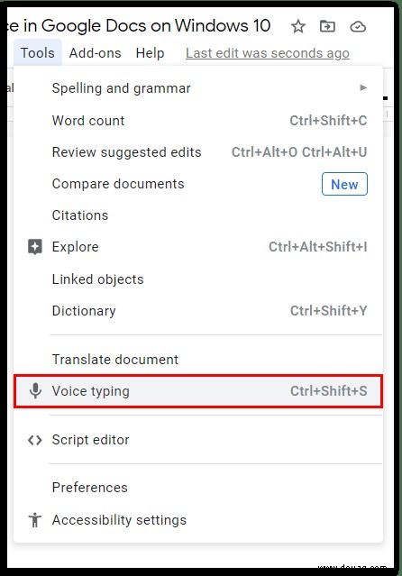 So tippen Sie mit Ihrer Stimme in Google Docs