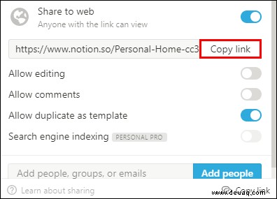 So kopieren Sie eine Seite in Notion