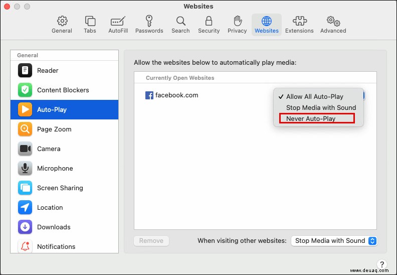 So stoppen Sie die automatische Wiedergabe von Videos in Safari