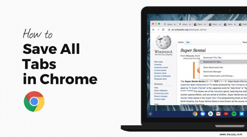 So speichern Sie alle Tabs in Chrome