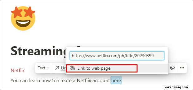 So fügen Sie einen Link in Notion hinzu