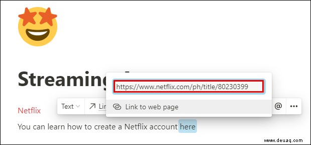 So fügen Sie einen Link in Notion hinzu