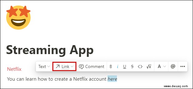 So fügen Sie einen Link in Notion hinzu