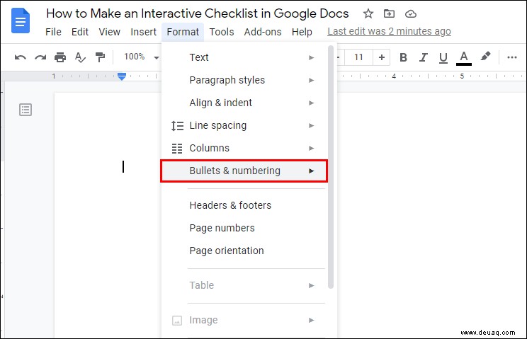 So erstellen Sie eine Checkliste in Google Docs