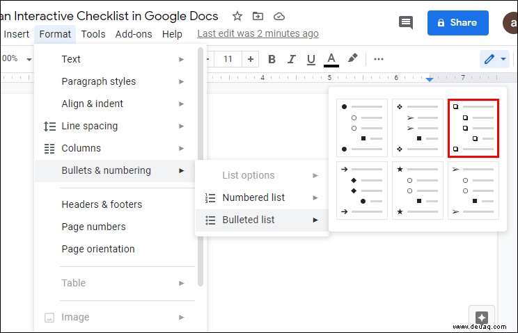 So erstellen Sie eine Checkliste in Google Docs