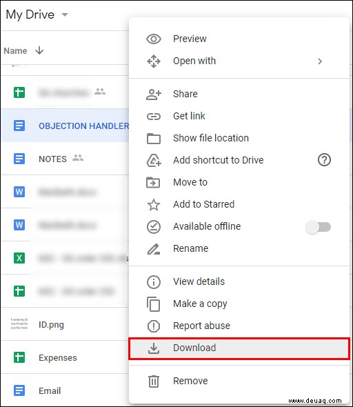 Beste Lösung:Google Drive wird nicht heruntergeladen