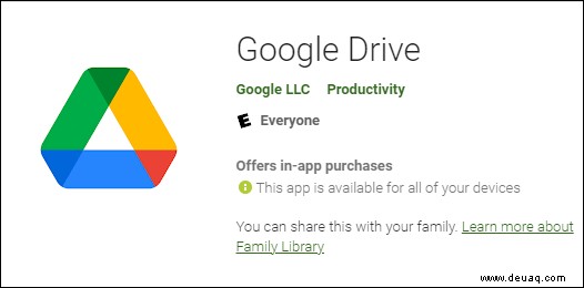 Beste Lösung:Google Drive wird nicht heruntergeladen