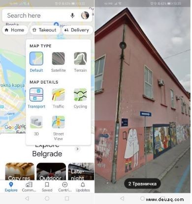 So öffnen Sie Street View in der Google Maps App