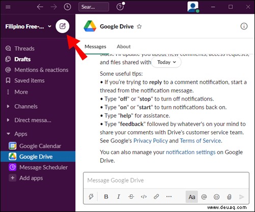 So verbinden Sie Google Drive mit Slack