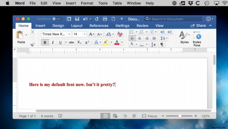 So ändern Sie die Standardschriftart in Microsoft Word für Mac