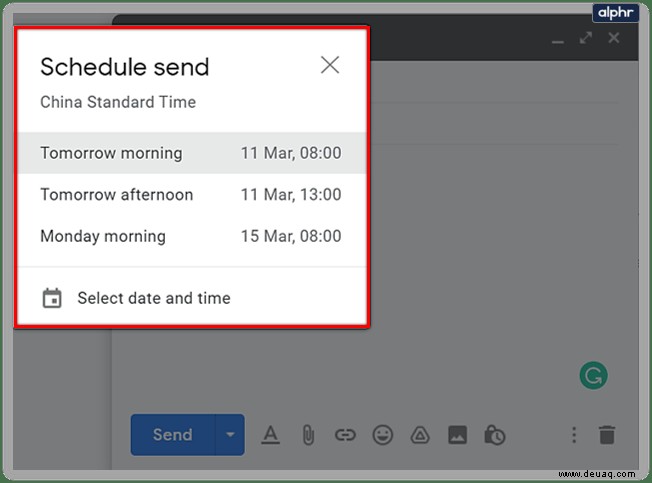 So planen Sie den Versand einer Google Mail zu einem späteren Zeitpunkt