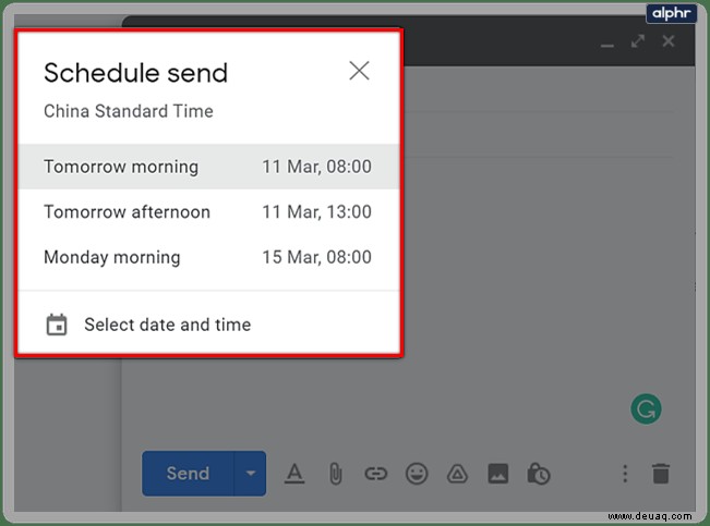 So planen Sie den Versand einer Google Mail zu einem späteren Zeitpunkt
