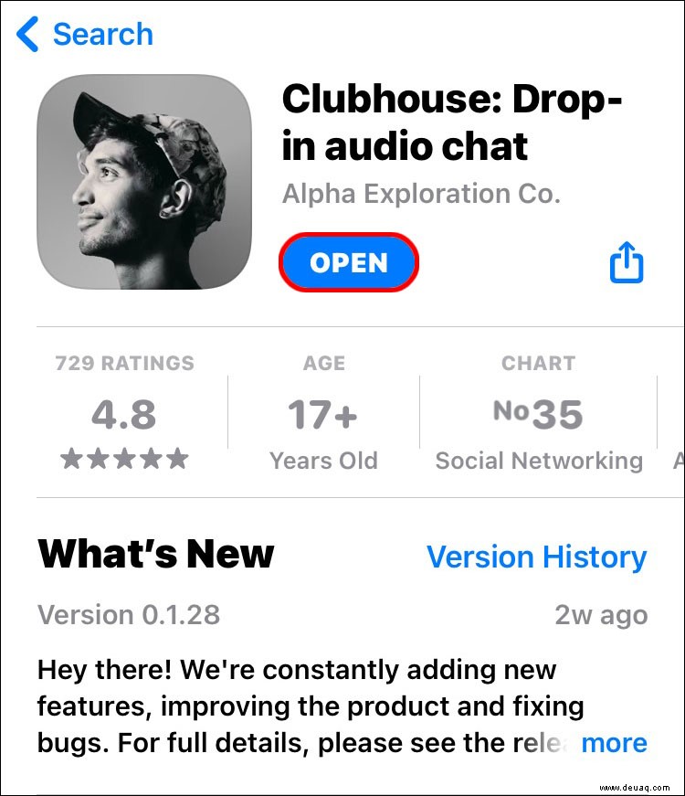 So senden Sie eine Einladung in der Clubhouse-App