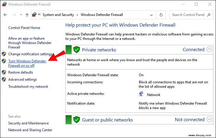 So deaktivieren Sie die Windows-Firewall