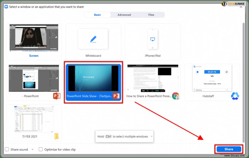 So teilen Sie eine PowerPoint-Präsentation auf Zoom