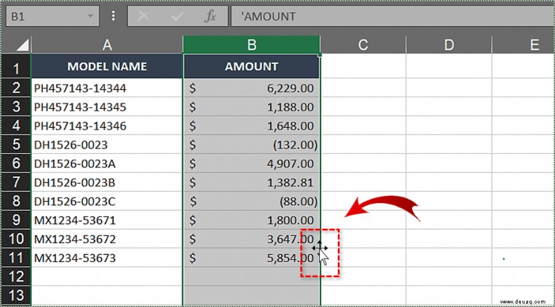 So vertauschen Sie zwei Spalten in Excel