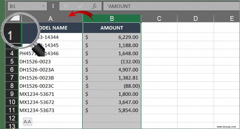 So vertauschen Sie zwei Spalten in Excel