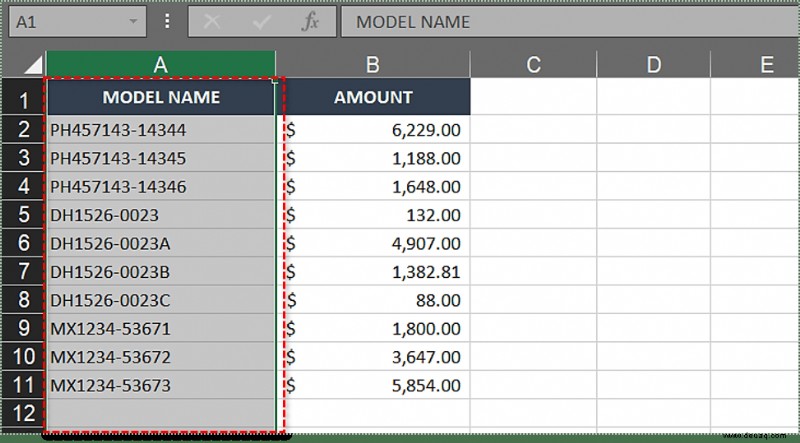 So vertauschen Sie zwei Spalten in Excel