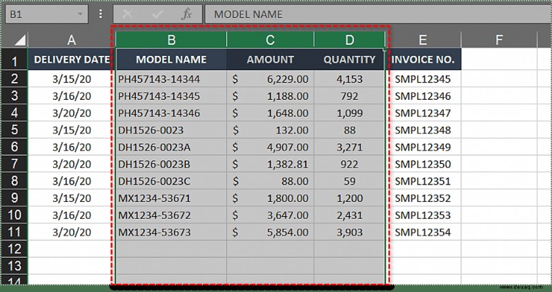 So vertauschen Sie zwei Spalten in Excel