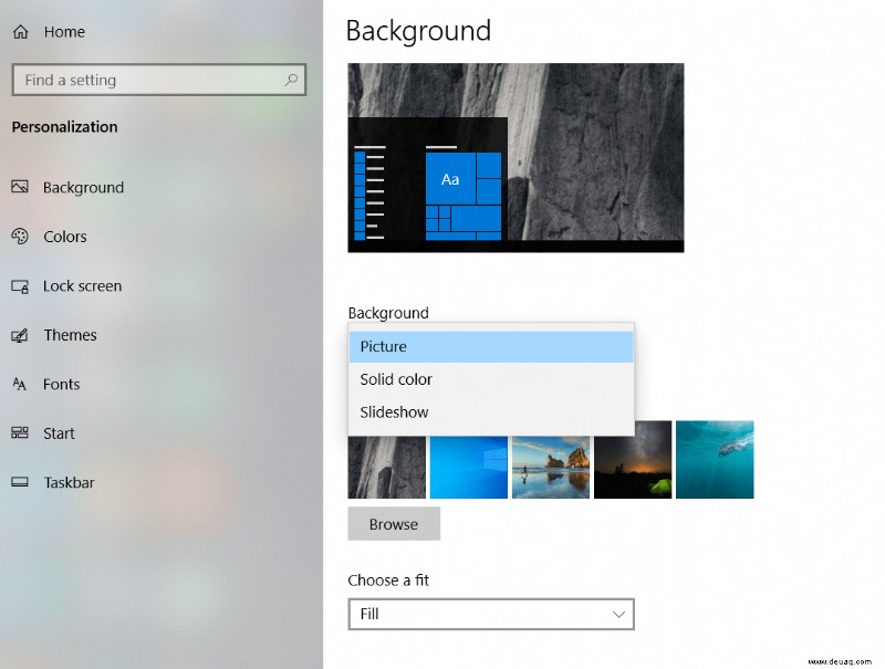 Anpassen des Windows 10-Desktops