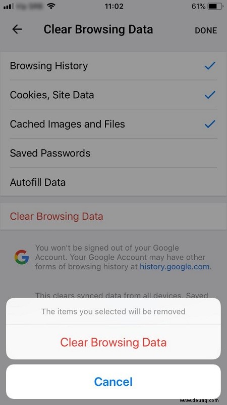 Chrome nimmt viel Platz auf dem iPhone ein – Fehlerbehebung (2021)