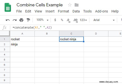 Wie man Zellen in Google Tabellen kombiniert (2021)