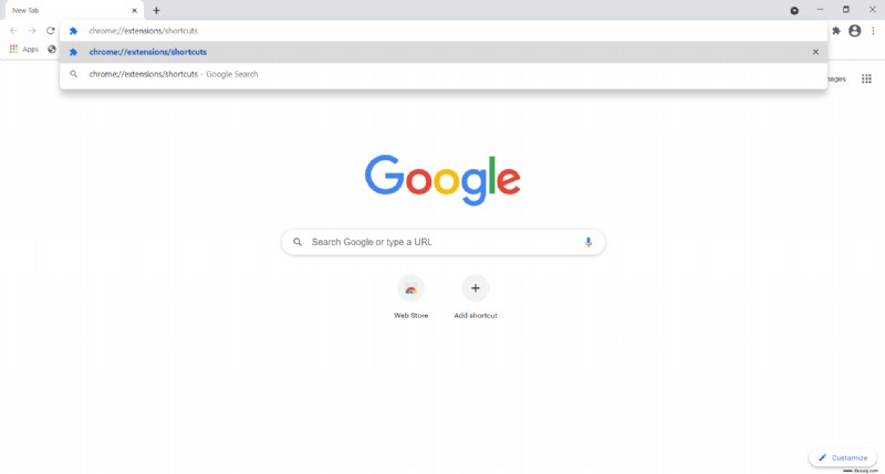 Anpassen von Google Chrome-Hotkeys