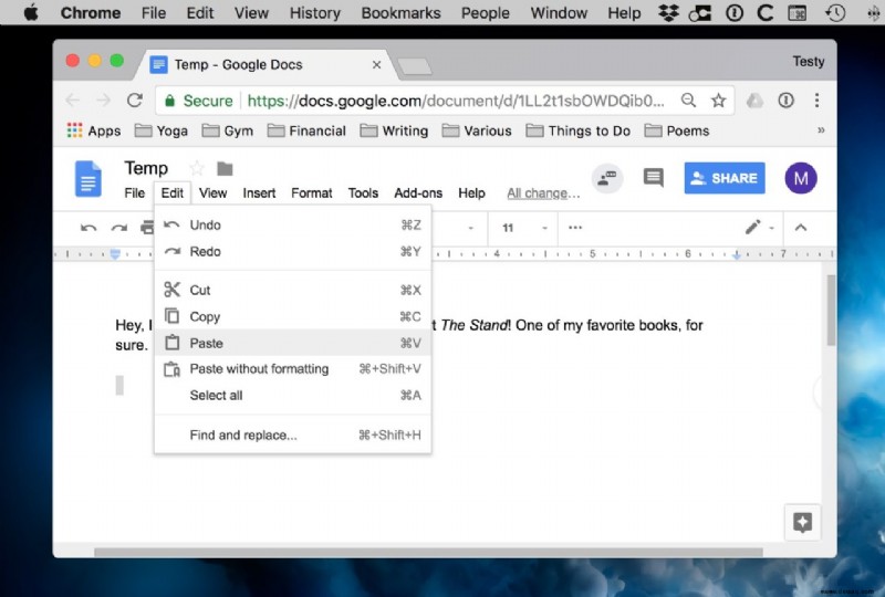 So löschen Sie die Formatierung in Google Docs