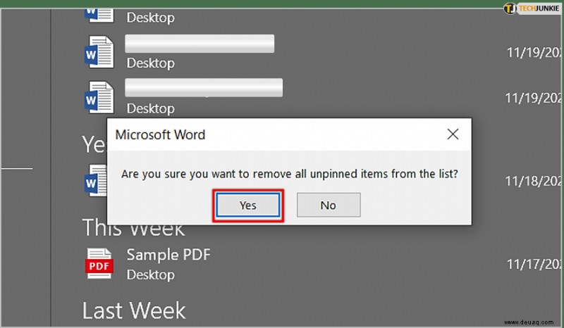 So löschen Sie zuletzt verwendete Dokumente in Microsoft Word