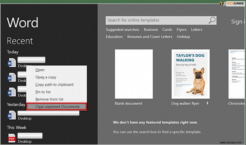 So löschen Sie zuletzt verwendete Dokumente in Microsoft Word