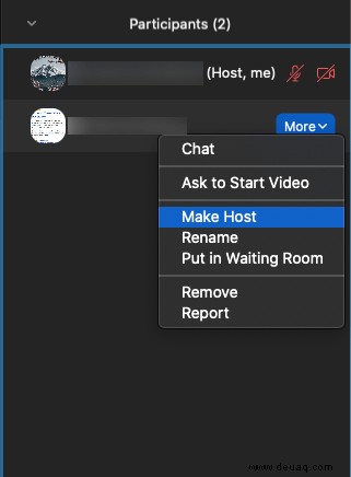 So ändern Sie den Host in Zoom