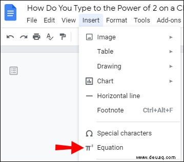 Eingabe von Exponenten auf einem Chromebook