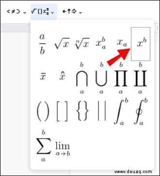 Eingabe von Exponenten auf einem Chromebook