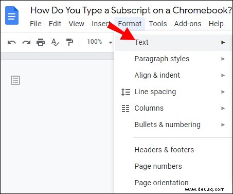 Eingabe von Exponenten auf einem Chromebook